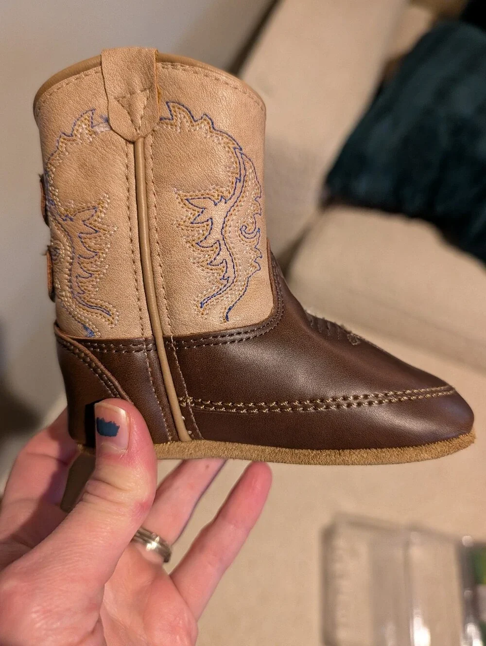NWT Old West Poppets Brown/Tan Baby Boots